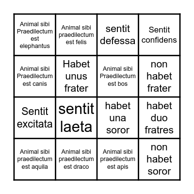 Humanus Bingo Card