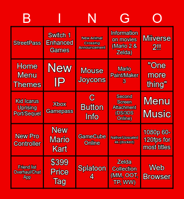 Switch 2 Direct Bingo Card