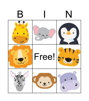 Animal Art Bingo Card