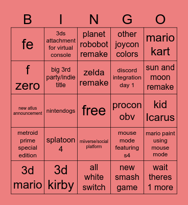 switch 2 direct bingo Card