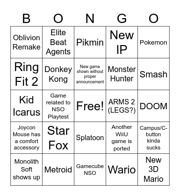 Switch 2 Direct Bingo Card