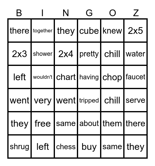 Alicel Bingo Card