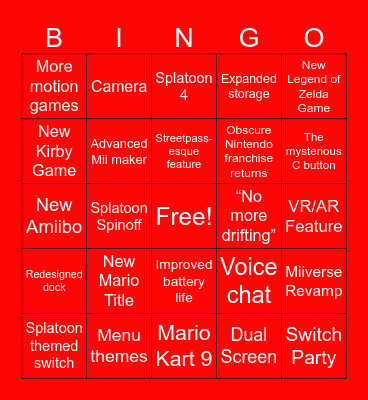 Switch 2 Direct Bingo Card