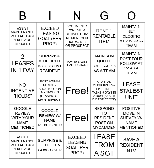 CRESTWOOD VILLAGE BINGO Card