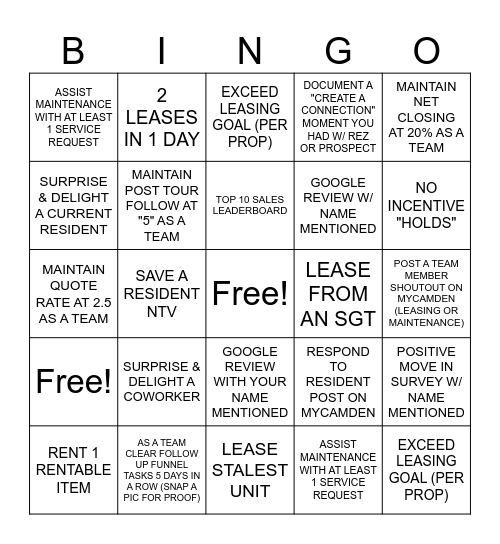 CRESTWOOD VILLAGE BINGO Card