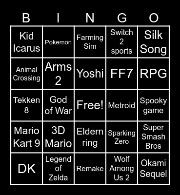 Switch 2 DIRECT Bingo Card