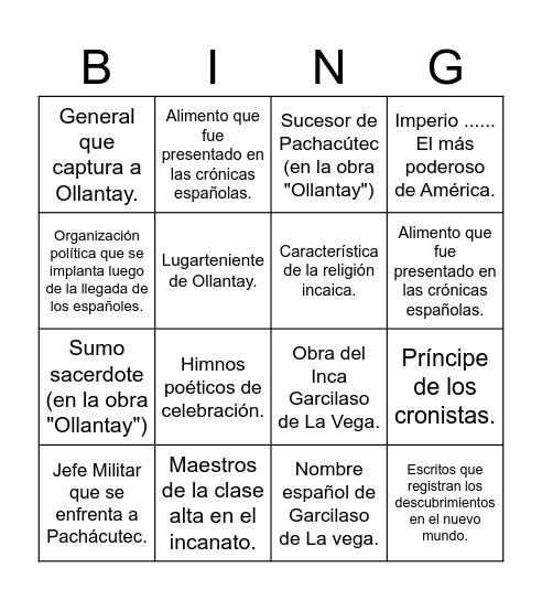 BINGO ORTOGRÁFICO Bingo Card