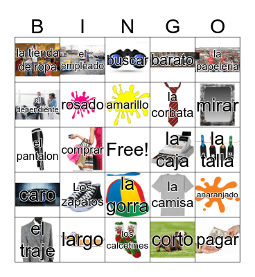 Spanish Chapter 3 Bingo Card