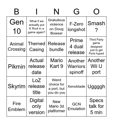 Switch 2 Direct Bingo Card