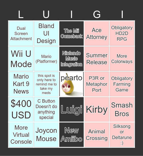 Switch 2 Direct Bingo Card