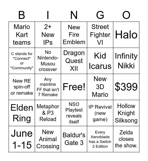 Switch 2 Direct (4/2/25) Bingo Card