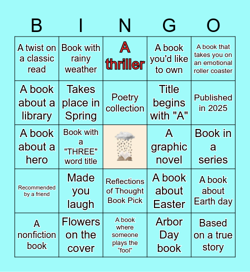 April Book Bingo Card