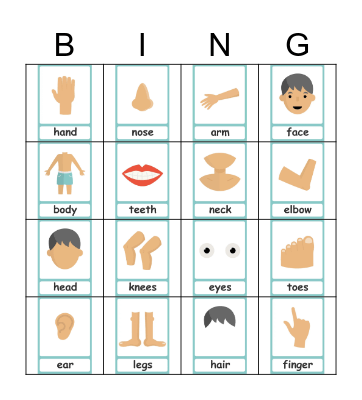 my body Bingo Card
