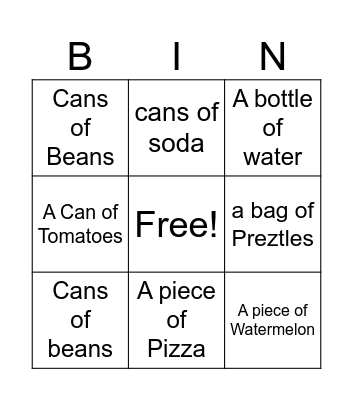 First Bingo Card