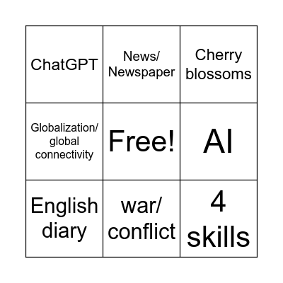 Entrance Ceremony Bingo Card