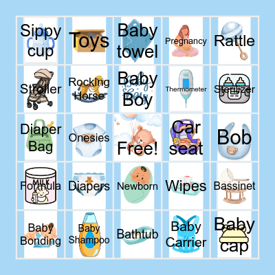 Baby Shower Bongo Bingo Card
