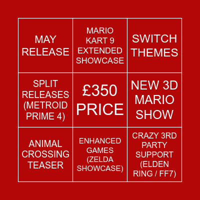 SWITCH 2 DIRECT Bingo Card