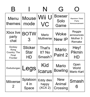 Switch 2 Direct Bingo Card