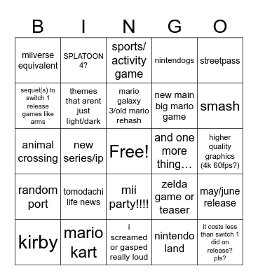 switch 2 direct Bingo Card