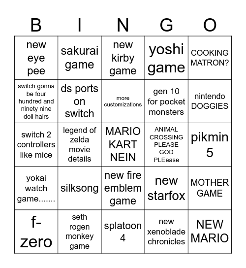 was his naMEO Bingo Card