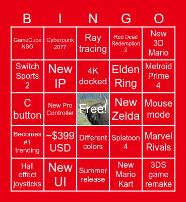 Switch 2 Direct Bingo Card