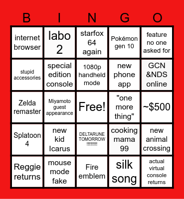 switch 2 direct bingo Card