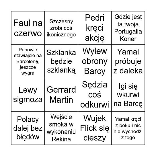 BARCELONIARSKIE BINGO Card