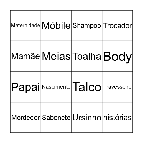 Bingo do Dieguinho Bingo Card