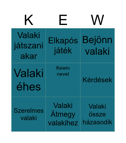 Elfalva bingó Bingo Card