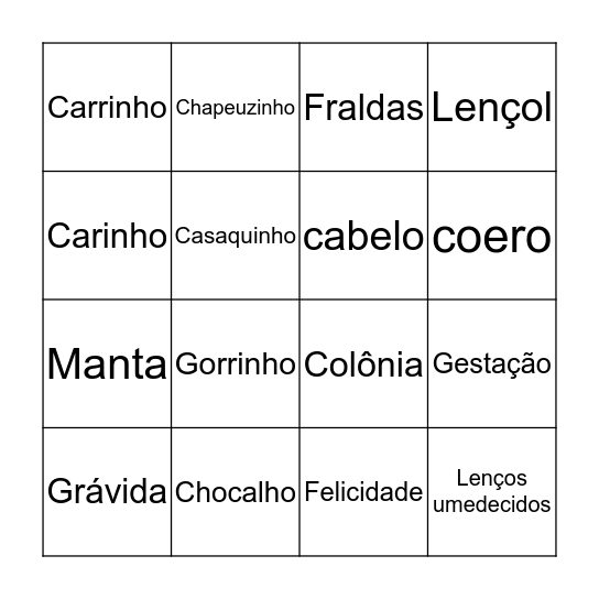 Bingo do Dieguinho Bingo Card