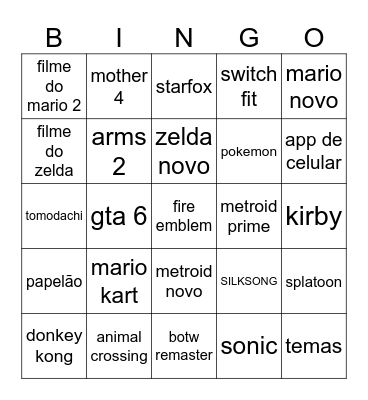 Bingo Switch 2 Bingo Card