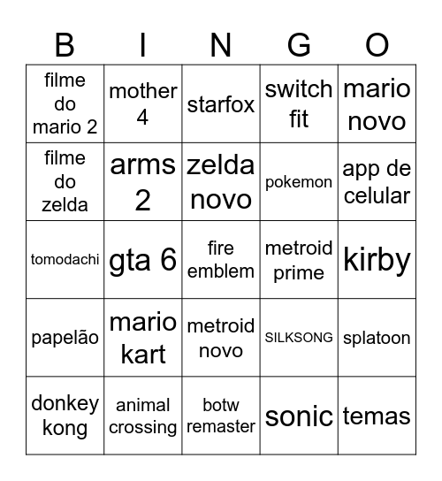 Bingo Switch 2 Bingo Card