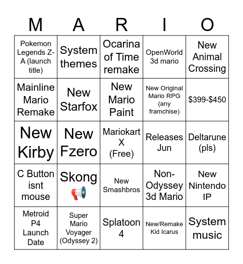 switch 2 electric boogaloo Bingo Card