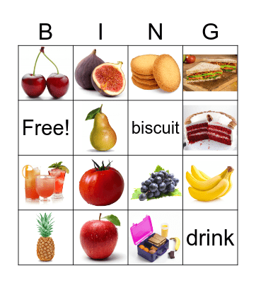 Food Bingo Card