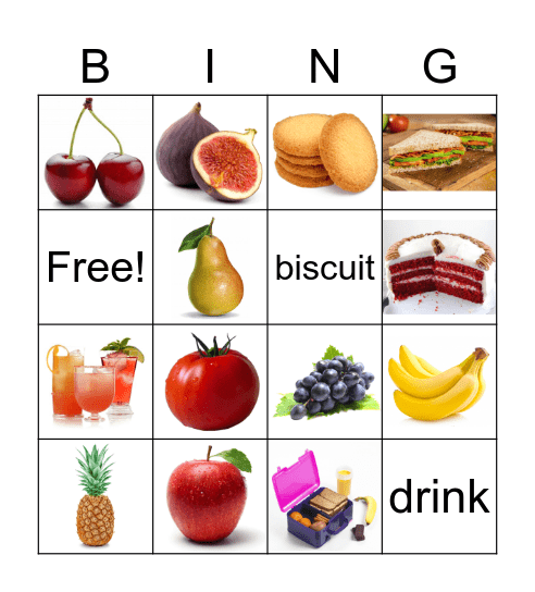 Food Bingo Card