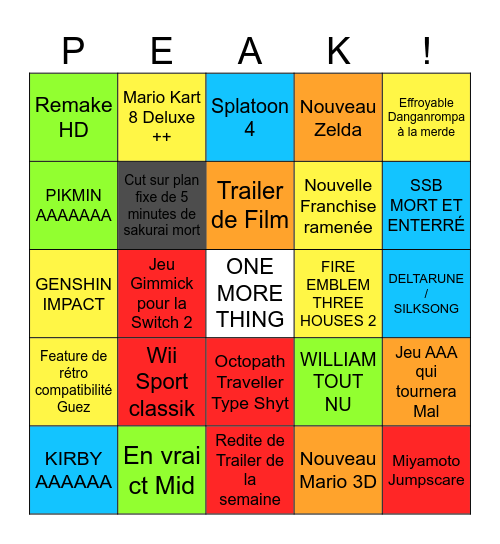 Yann Bingo Direct 02/04 Bingo Card