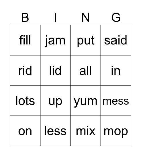 Bingo Card