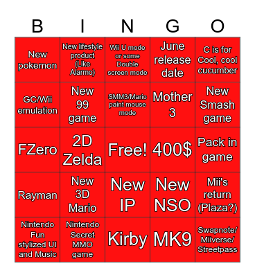 NS2 Direct Bingo Card