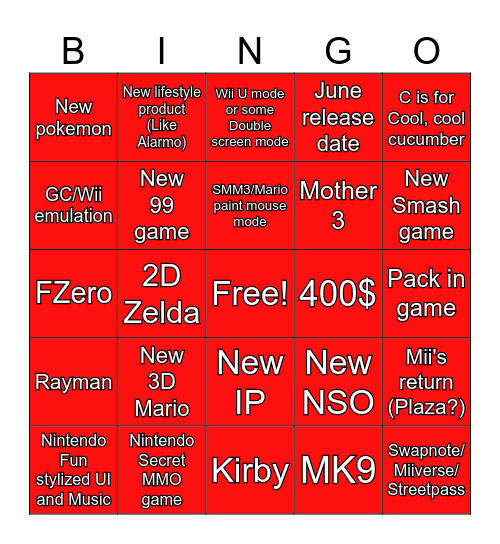 NS2 Direct Bingo Card