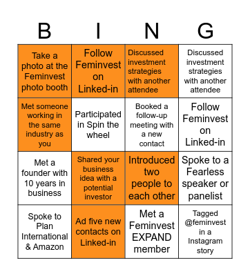 Fearless Stockholm Mingle bingo Card