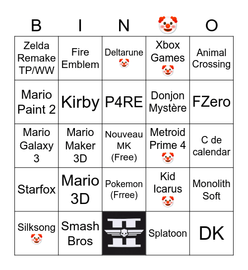 Nintendo Live Bingo Card