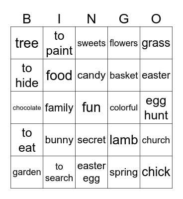 Easter bingo Card