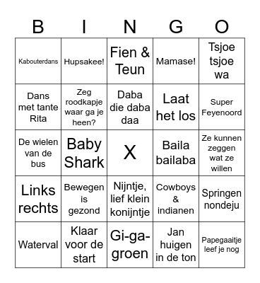 KIDS Bingo Card
