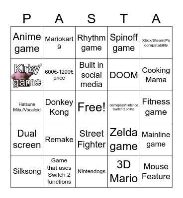 Switch 2 predictions Bingo Card