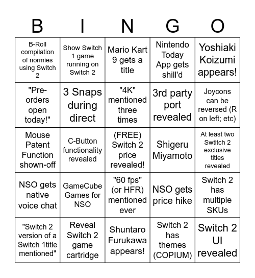 Switch 2 reveal-all Direct (2025-04-02) Bingo Card