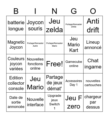 Switch 2 Bingo Card