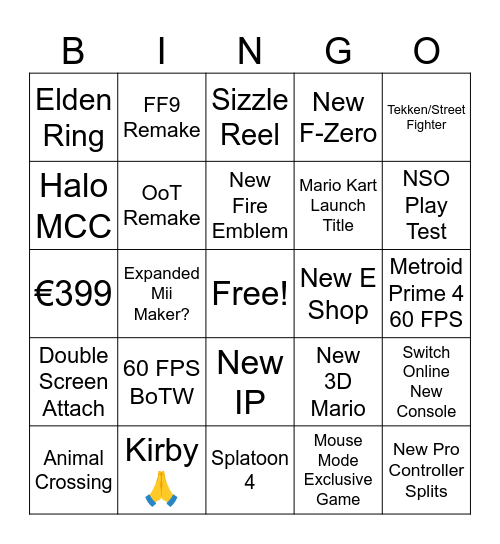Switch 2 Direct Bingo Card