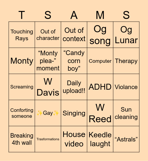 The Sun And Moon show bingo Card