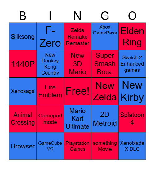 Switch 2 Direct Bingo Card