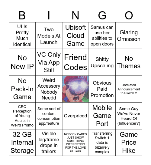 Switch 2 Direct Bingo Card